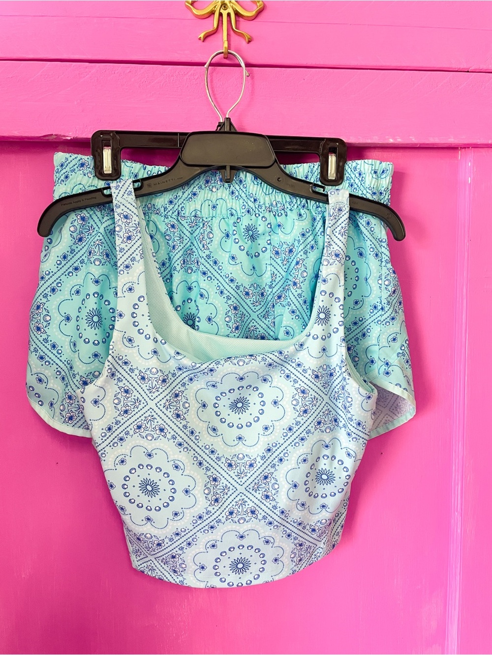 all in motion Light Blue Printed Crop Cami Set